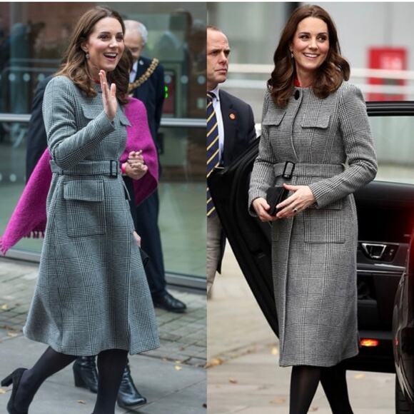 New Kate Middleton L.K. Bennett Delli Check Coat - Picture 2 of 7